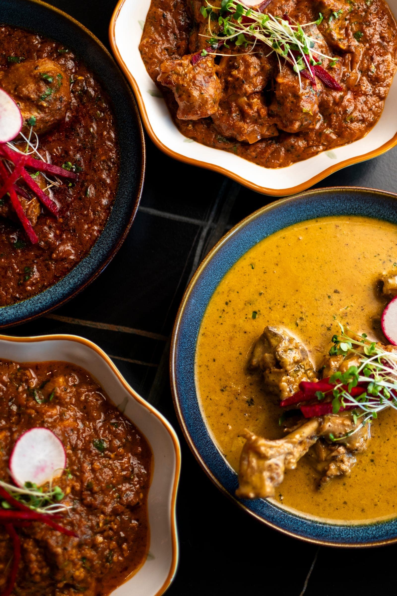 DesINorth lunch thali — curries, rice and naan, DesINorth Milton, Ontario, Canada